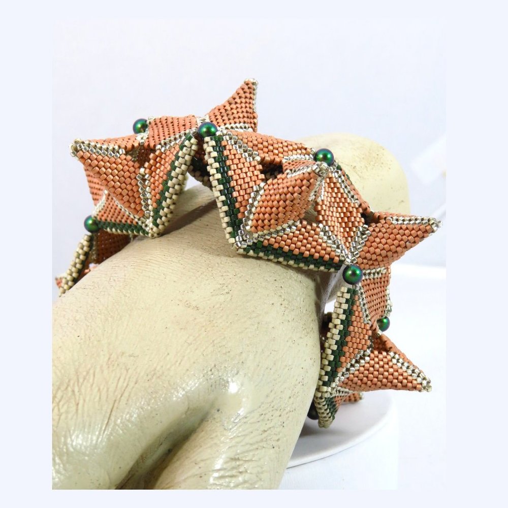Southwestern beaded origami bracelet